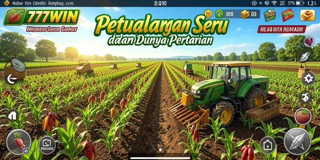 Screenshot gameplay <strong>777WIN</strong> menampilkan keseruan bertani dan merawat hewan.