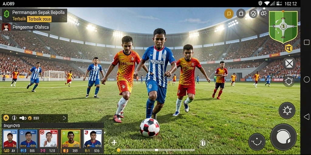 Tampilan gameplay AJO89 yang mendebarkan saat mencetak gol.