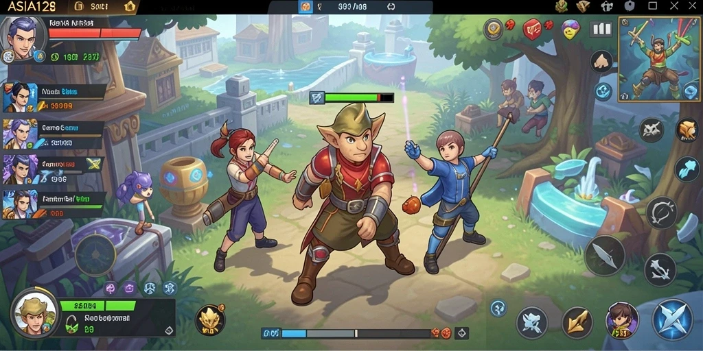 Tangkapan layar dari gameplay yang menyenangkan dalam ASIA128.