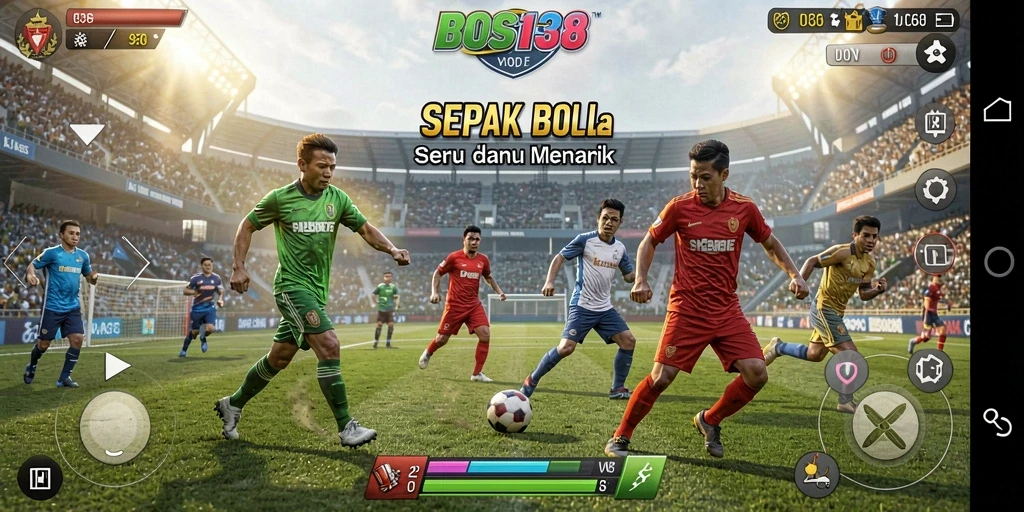 Tampilan gameplay BOS138 yang seru dan menegangkan di lapangan sepak bola.