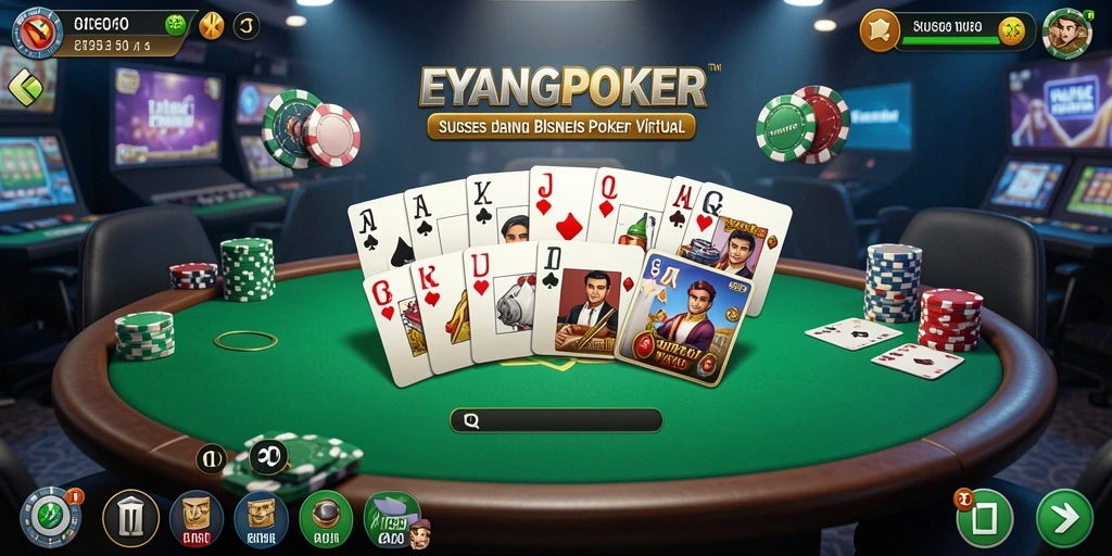 Gameplay seru di EYANGPOKER dengan manajemen poker yang menantang.