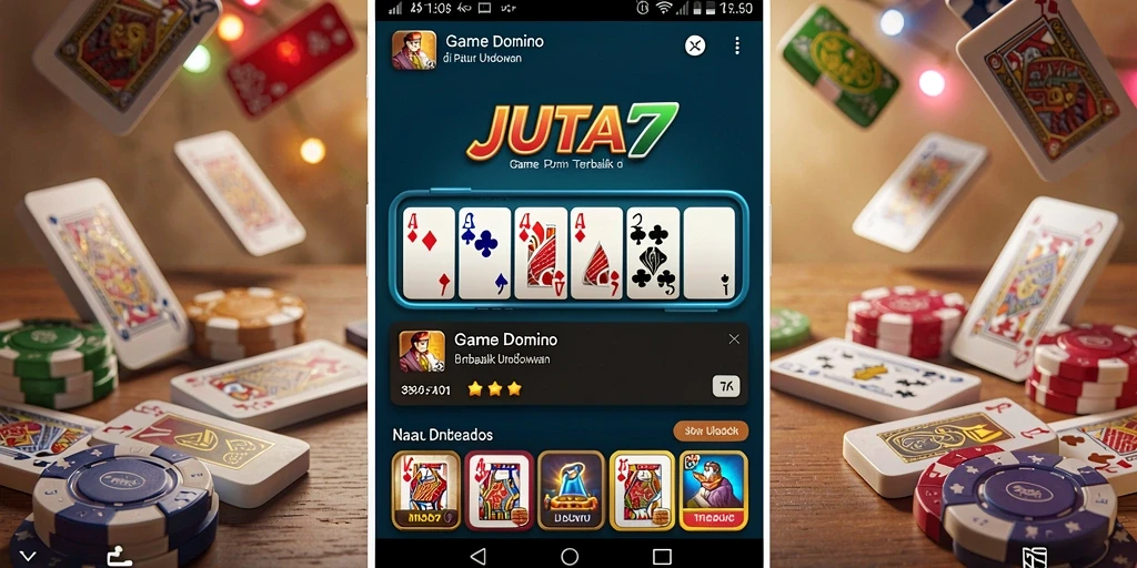 Screenshot utama JUTA7 menampilkan gameplay Domino yang seru dan interaktif.