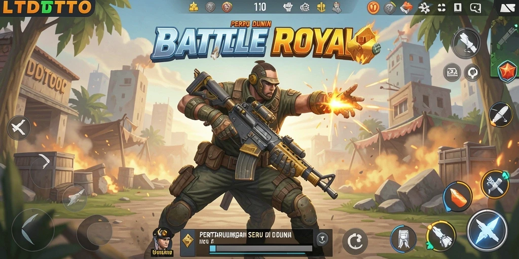 Tampilan gameplay LTDTOTO yang seru dalam pertarungan Battle Royale.