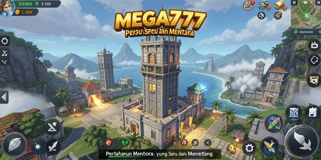 Tampilan gameplay MEGA777 yang menampilkan aksi Tower Defense yang seru.
