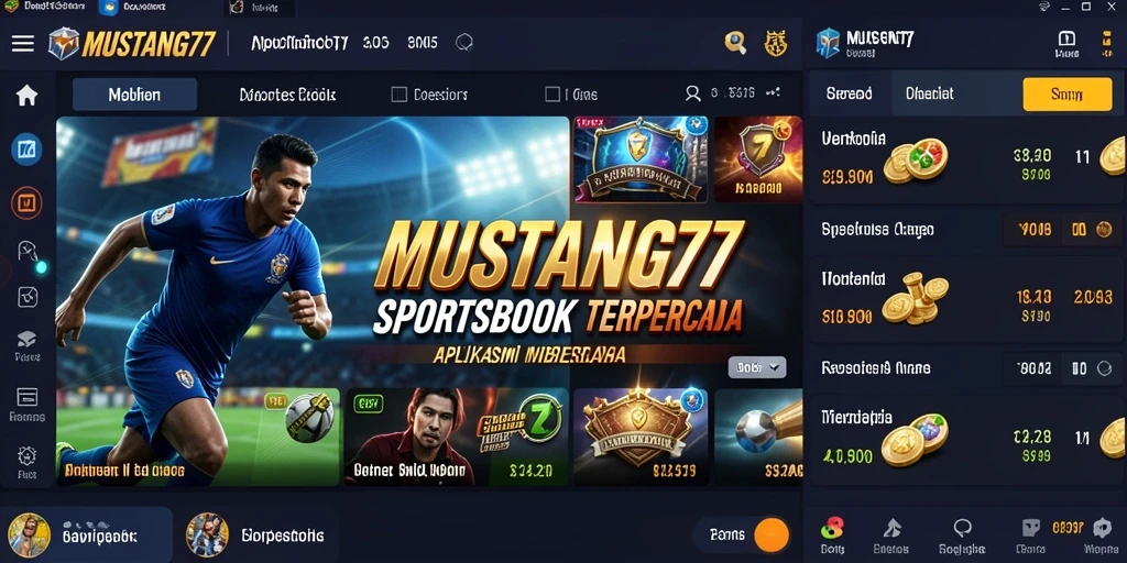 Screenshot gameplay Sportsbook MUSTANG77 yang menarik dan interaktif.