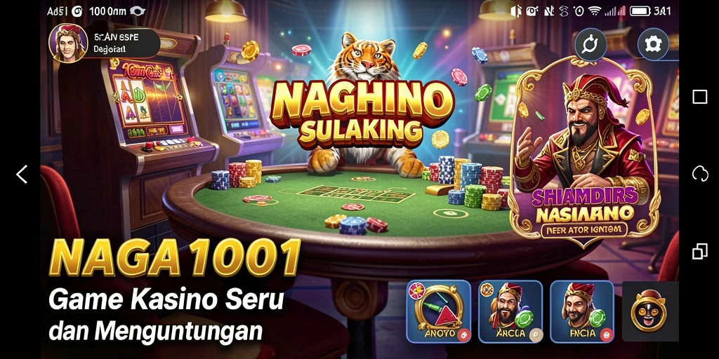 Screenshot gameplay NAGA1001 menampilkan berbagai permainan Kasino yang menarik.