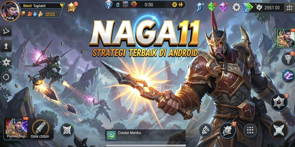 Tangkapan layar menampilkan aksi strategi epik dalam NAGA11.