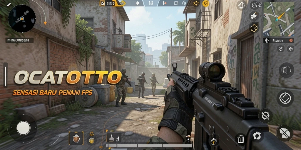 Screenshot OCATOTO menampilkan gameplay FPS yang seru dan mendebarkan.