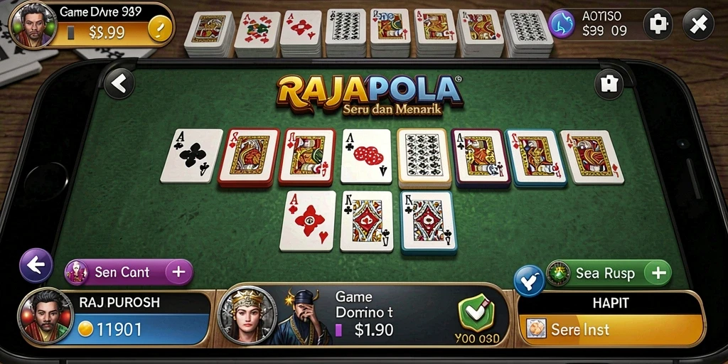 Tampilan gameplay domino yang menarik di RAJAPOLA.