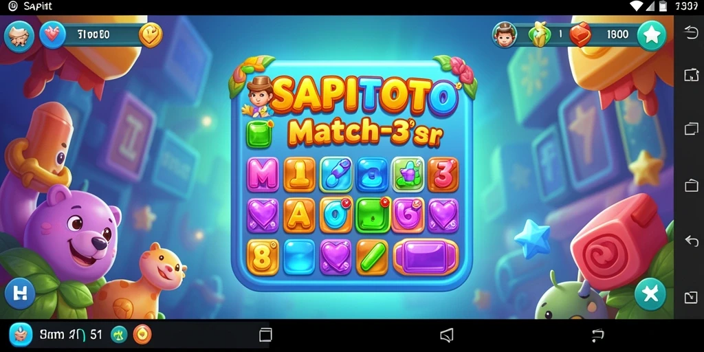 Tampilan pengalaman gameplay Match-3 yang menarik dan seru.