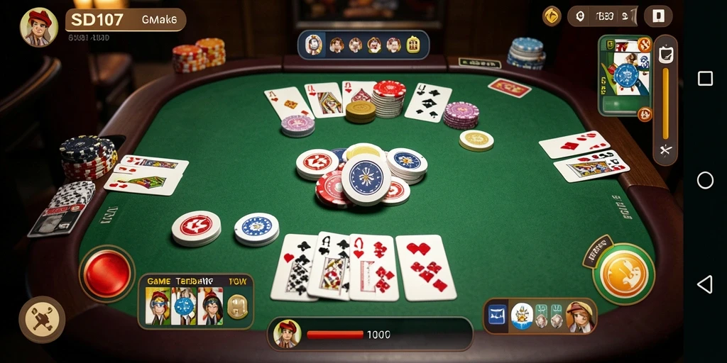 Screenshot gameplay SD107 menampilkan keseruan bermain Gaple.