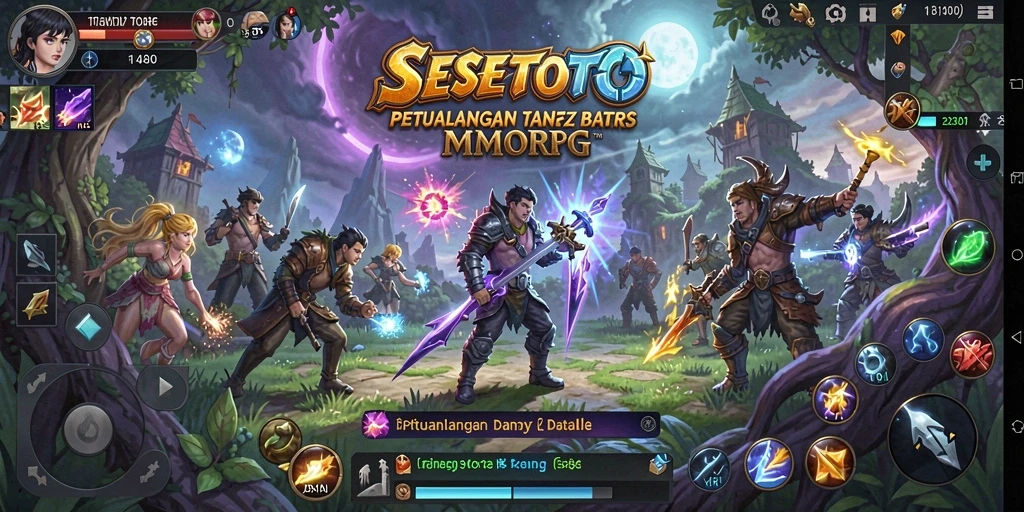Screenshot menunjukkan aksi seru dalam permainan SESETOTO MMORPG.