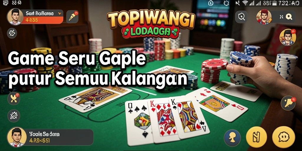 Screenshot gameplay Gaple yang menampilkan keseruan bermain TOPIWANGI.