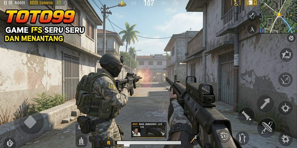 Screenshot TOTO99 menunjukkan aksi seru dalam gameplay FPS.