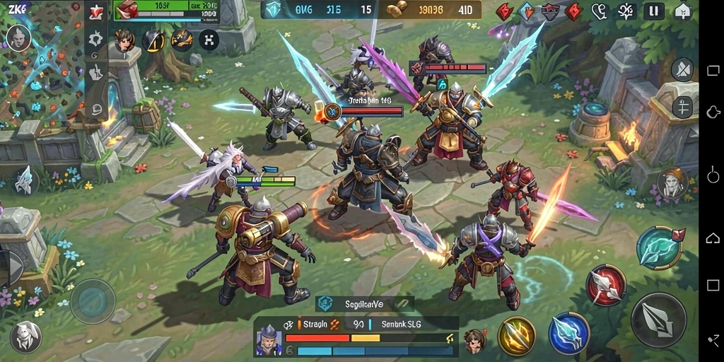 Tangkapan layar gameplay ZK6 yang menampilkan strategi pertempuran.